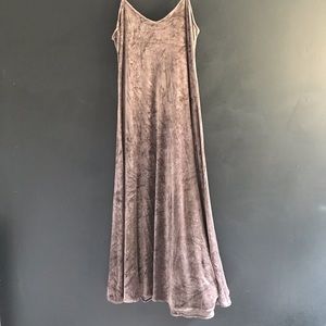 Green Velvet spaghetti strap dress